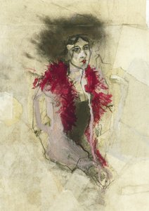 Stilisierte Figur mit expressiven Strichen