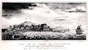 Ansicht des Hafens von Cayenne, Guyana