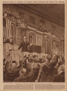 US-Präsident Woodrow Wilson bittet den Kongress, Deutschland den Krieg zu erklären