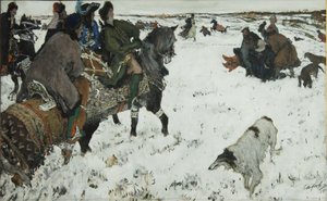 Peter I. auf der Jagd, 1902 von Valentin Aleksandrovich Serov