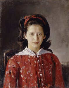 Porträt von Lyudmila Anatolyevna Mamontova 1874-1937, 1884 von Valentin Aleksandrovich Serov