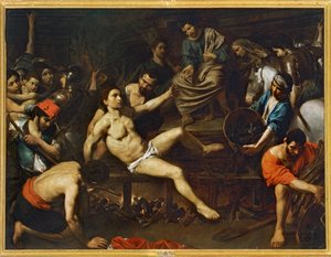 Martyrium des Heiligen Laurentius von Valentin de Boulogne