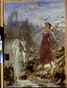 Frühling Schönheit und Schneejungfrau. von Vasili Grigorevich Perov