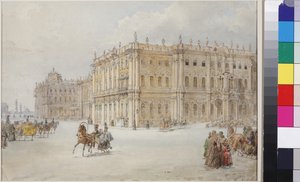 Die Fahrt von Kaiser Nikolaus I. durch den Palastplatz von Vasili Semenovich Sadovnikov