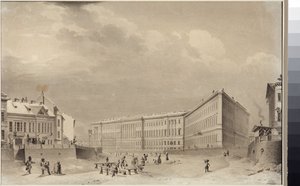 Sankt Petersburg. Das Generalstabsgebäude am Moika-Ufer, von Vasily Semyonovich Sadovnikov (1800-1879) von Vasili Semenovich Sadovnikov