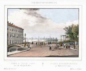 Die Drei-Bogen-Brücke in Sankt Petersburg