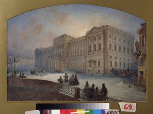 Ansicht des Marlinsky-Palastes im Winter