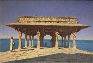Abend am See Jaipur Bezirk des Bundesstaates Rajasthan, Indien, 1874