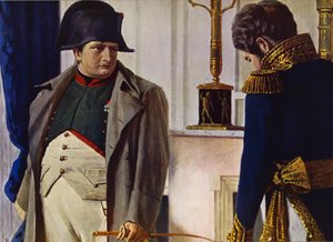Napoleon Bonaparte und Jacques Lauriston (Farblithografie) von Vasili Vasilievich Vereshchagin