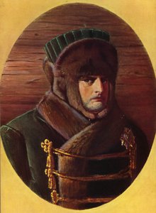 Napoleon Bonaparte in schwerer Winterkleidung auf einem Feldzug
