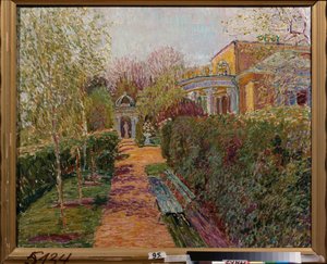 Ein Tee-Pavillon - Gemälde von Vasili Vasilyevich Perepletchikov (1863-1918), Öl auf Leinwand