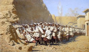 An den Festungsmauern. Lasst sie herein!, 1871