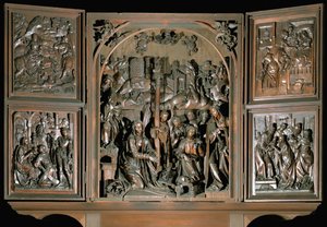 Altar der Heiligen Maria. Linke Tafeln: Flucht nach Ägypten von Veit or Wit Stoss