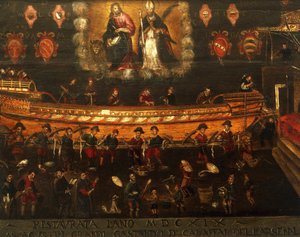 Schild der Schiffbauerzunft im Arsenale von Venedig, Italien