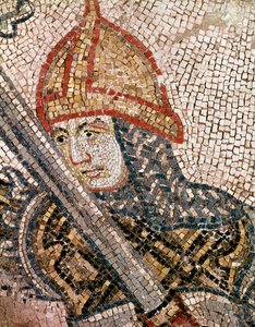 Kopf eines Soldaten (Mosaikdetail)
