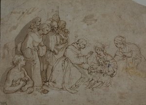 Studie für das Wunder des Heiligen Bernhardin von Siena von Ventura Salimbeni