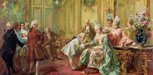 Die Vorstellung des jungen Mozart bei Mme de Pompadour in Versailles im Jahr 1763 von Vicente Garcia de Parades