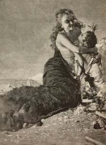 Renaissance, Mutter mit Kind, nach einem Gemälde von Vincenzo Irolli
