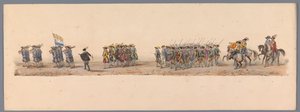 Historischer Umzug zum zweiten Jahrhundertfest der Universität Utrecht, 1836 (Platte 4)