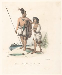 Kleidung der Einwohner von Houa-Houa (Neuseeland) von Victor Adam