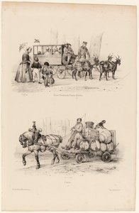 Omnibuskutsche auf den Champs-Élysées, ca. 1841-44 von Victor Adam