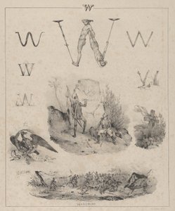 Der Buchstabe W: Washington, Wagram, Waterloo, 1833 von Victor Adam