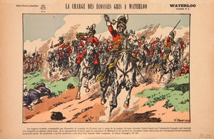 Angriff der Royal Scots Greys in der Schlacht von Waterloo, ca. 1920