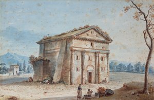 Römisches Grabmal in der römischen Landschaft der Via Appia