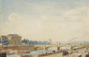 Blick auf die Pont de la Concorde und den Palais Bourbon in Paris