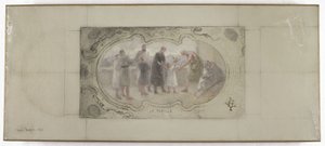 Skizze für die Galerie Lobau, Hôtel de Ville, Paris: Die Familie von Victor Jean Pierre Maziès