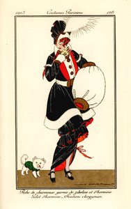 Frau im Kleid mit Zobel- und Hermelinbesatz von Victor Lhuer