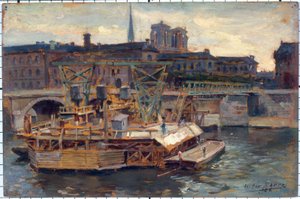 Die Arbeiten der Métro an der Pont Notre-Dame von Victor Marec