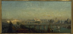 Paris von der Ostseite: Blick von den Dächern des Louvre, 1856 von Victor Navlet