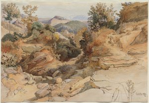 Die Sabiner Hügel und Rocca Santo Stefano, gesehen von Civitella