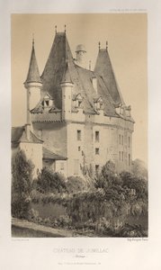 Architektur Pittoresque oder Denkmäler des 15. und 16. Jahrhunderts: Schlösser Frankreichs des 15. und 16. Jahrhunderts: Pl. 51, Schloss von Jumillac (Dordogne) von Victor Petit