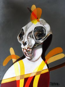 Abstrakte Schädelfigur