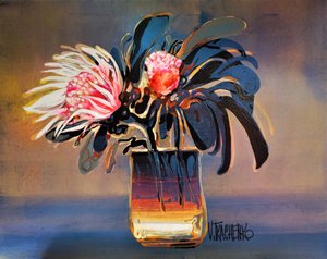 Kühnes Protea-Stillleben