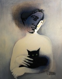 Rätselhafte Figur Schwarze Katze