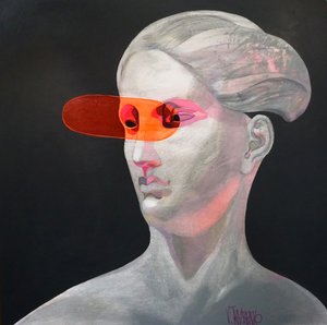 Futuristisches Visier-Porträt