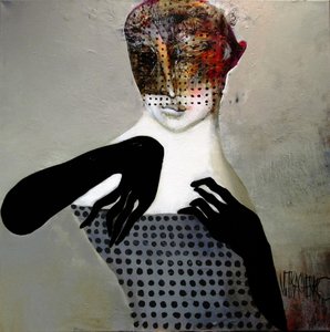 Geheimnisvolle Frau mit Punkten von Victor Tkachenko
