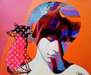 Surreales Frauen-Fuchs-Porträt