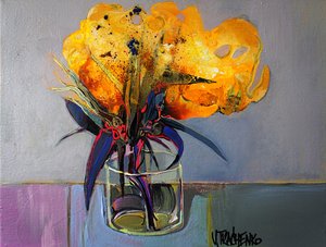 Gelbes Blumenstillleben