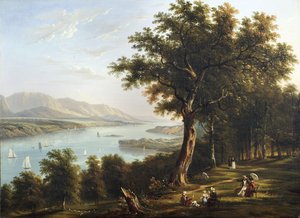 Blick vom Hyde Park auf den Hudson River, 1845 von Victor de Grailly