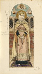 Eudoxia von Moskau, Studie für Fresken in der St. Wladimir-Kathedrale von Kiew, 1884-1889 von Viktor Mikhaylovich Vasnetsov