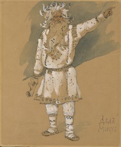 Großvater Frost. Kostümentwurf für die Oper Schneeflöckchen von N. Rimski-Korsakow, 1885 von Viktor Mikhaylovich Vasnetsov