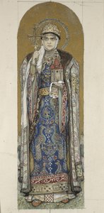 Heilige Olga, Prinzessin von Kiew (Studie für Fresken in der St. Wladimir-Kathedrale von Kiew), 1884-1889 von Viktor Mikhaylovich Vasnetsov
