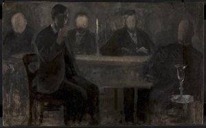 Fünf Porträts. Studie für ein Gemälde in der Thielska Galleriet, Stockholm