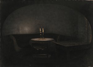 Innenraum. Künstliches Licht von Vilhelm Hammershøi