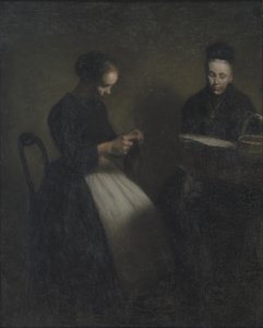 Abend im Wohnzimmer. Die Mutter und die Frau des Künstlers