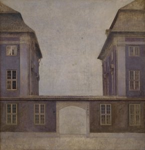 Die Gebäude der Asiatischen Gesellschaft, gesehen von der St. Annæ Gade, 1902 von Vilhelm Hammershoi
